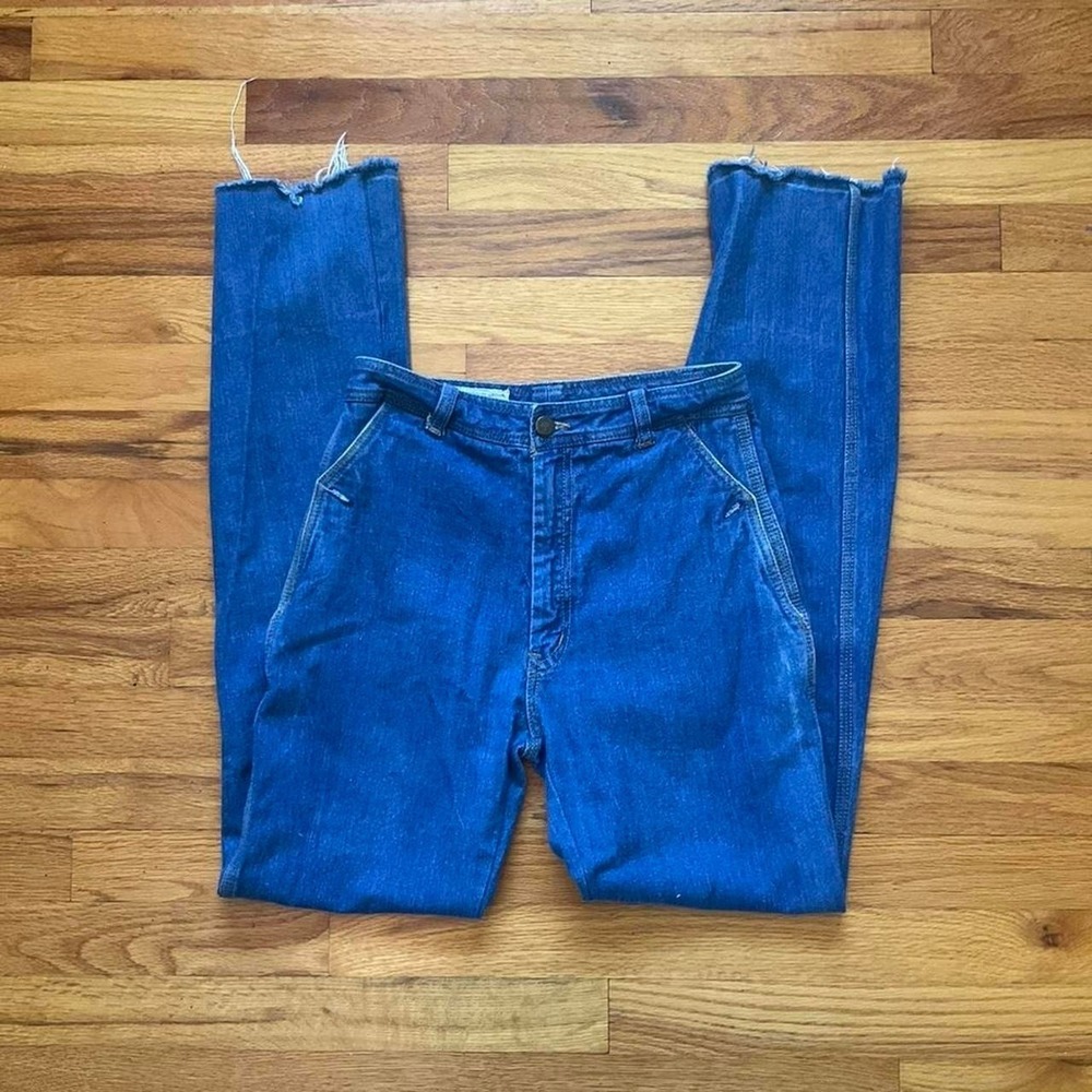 Vintage Organic Cotton High Rise Skinny Jeans Distressed Size S Tweecore 80s 90s